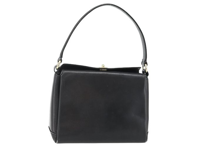 Borsa GUCCI in pelle nera e oro Auth ka4348 Nero D'oro