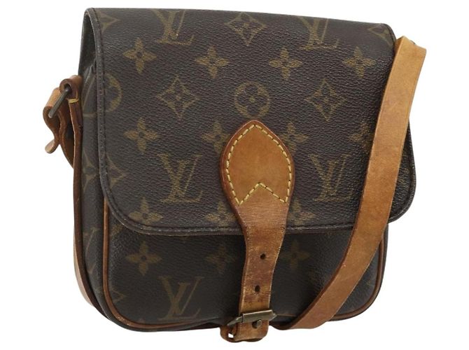 LOUIS VUITTON Bolsa de Ombro Monogram Cartouchiere PM M51254 LV Auth ka4293