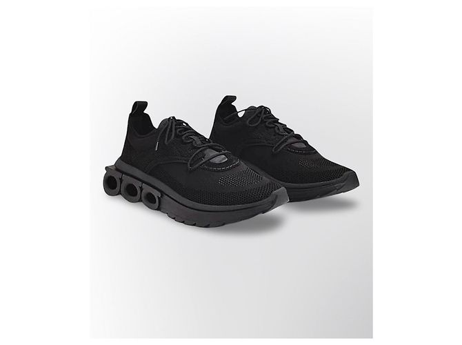 Salvatore Ferragamo Gancini Nylon-Sneaker - Schwarz