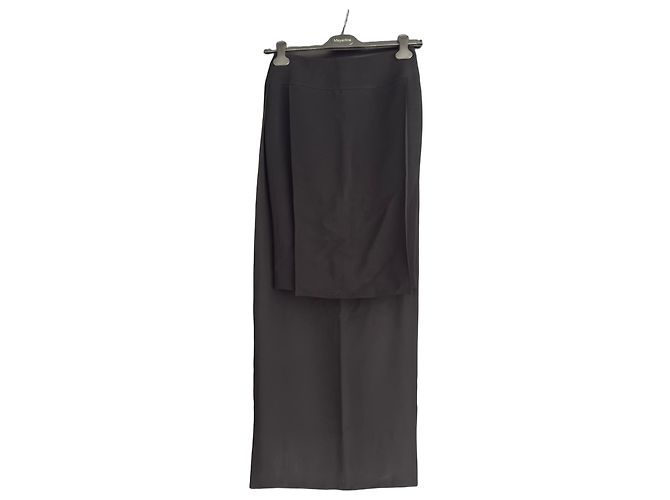 Givenchy Saia Longa Assimétrica Preta Preto