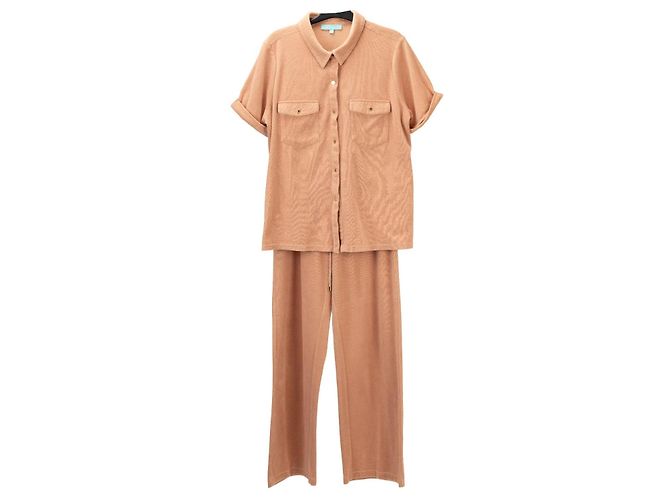 Set con camicia e pantaloni in spugna Melissa Odabash Rosa Beige
