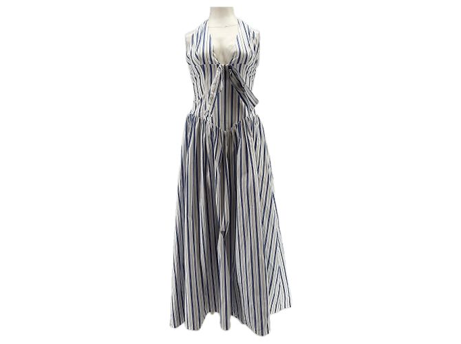 Autre Marque Vestido a rayas blanco/azul