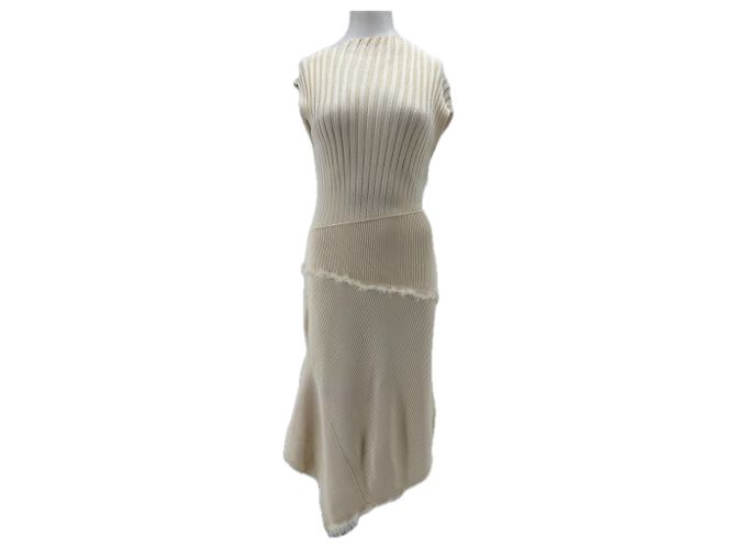 Autre Marque YEON Kleid Creme Beige