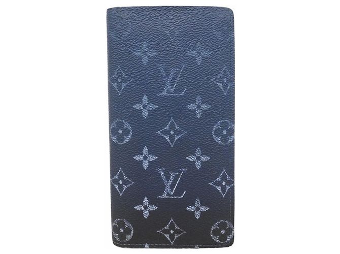 Cartera Louis Vuitton Monogram Gradient Brazza NM Long Azul marino