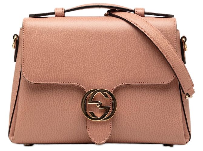 Bolsa Gucci Pink Small Dollar Calf Interlocking G Rosa