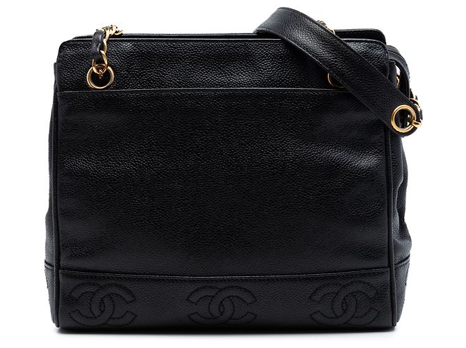 Tote Chanel Black Triple CC Caviar Nero