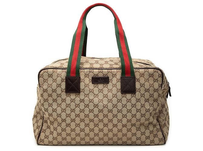Gucci Duffle Bag Beige GG Canvas Web