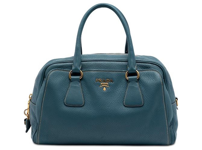 Bolsa Bauletto Prada em Vitello Daino azul