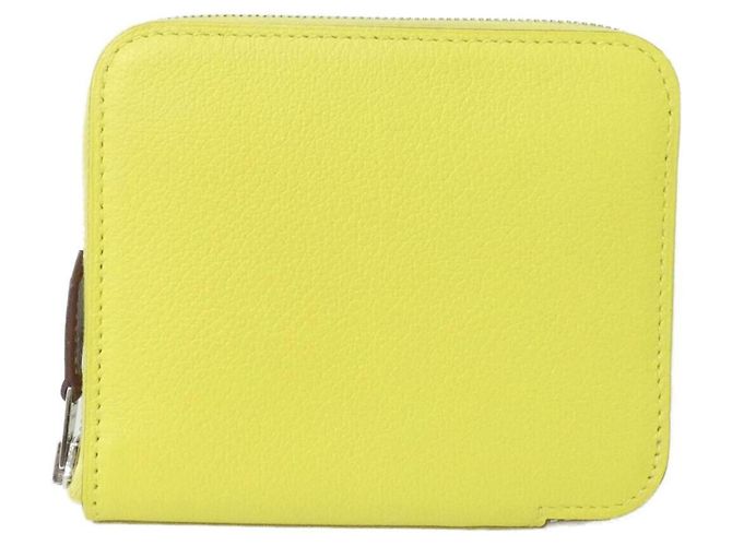 Silk In Cartera compacta de seda Hermès EN LIBERTE Dorado Naranja