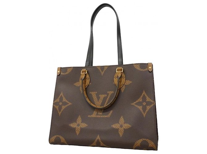 Borsa Tote Louis Vuitton Monogram Reverse Giant OnTheGo MM Marrone