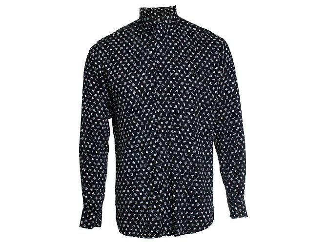 Saint Laurent, camicia Constellation in bianco e nero