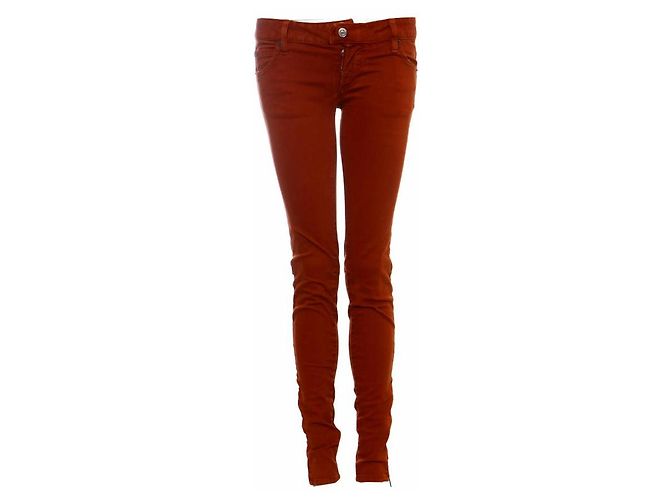 Dsquared2, vaqueros biker naranja/rojo con herrajes plateados en talla IT40/S. Multicolor