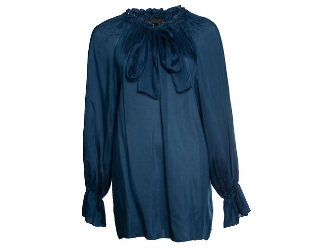 The Row, camicetta blu con fiocco