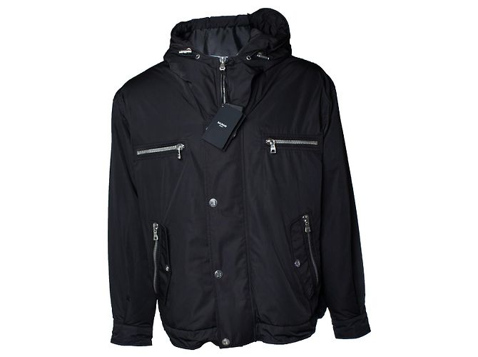 Balmain, Bomberjacke mit Kapuze in Schwarz