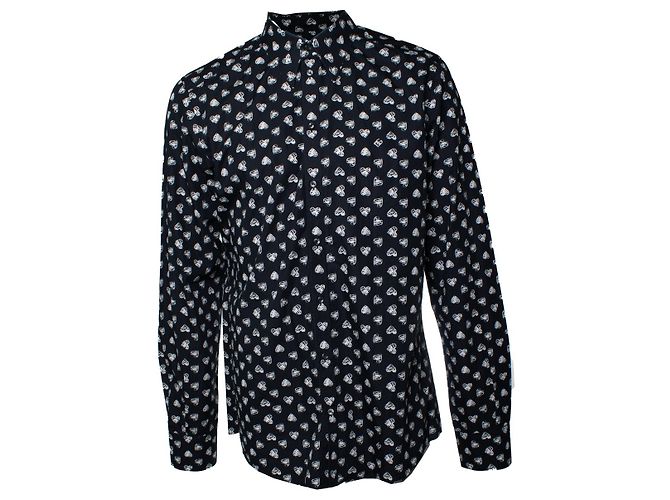 Dolce & Gabbana, camicia nera con stampa Hart Nero