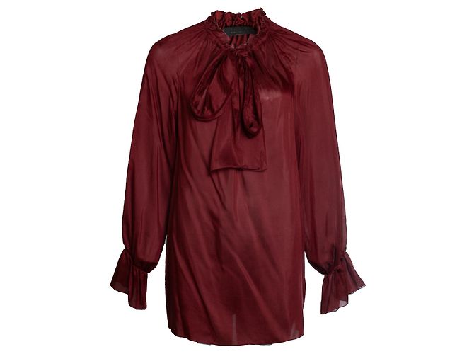 The Row, Weinrote Bluse mit Schleife