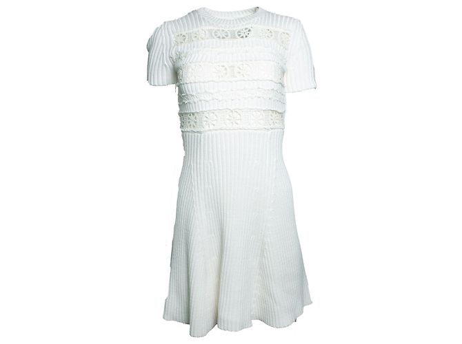 Manoush Kleid aus Häkel- und Strickmaterial, weiß