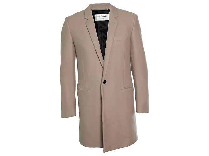 Saint Laurent, beige cashmere wool coat 2018