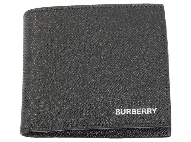 Burberry Grained Leather Billfold Wallet - Black