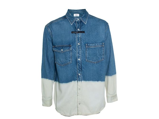Givenchy, Denimhemd mit Bleichbad Blau 
