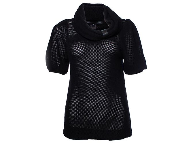 Marc Jacobs, top preto com gola alta