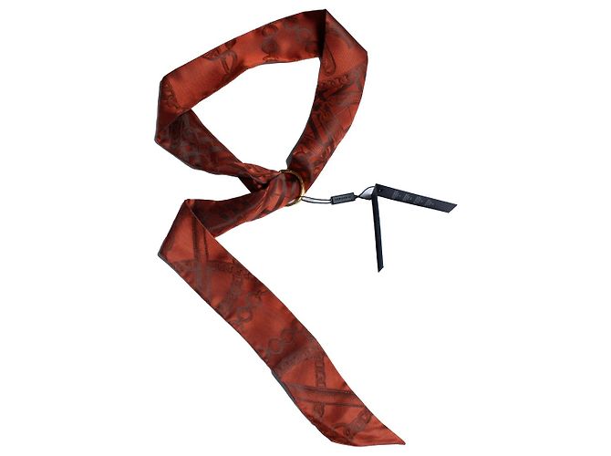Burberry, sciarpa cravatta arancione