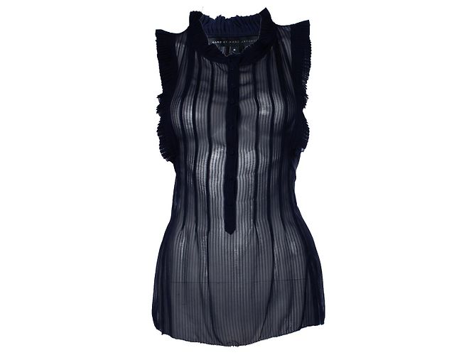 Marc Jacobs, top de volantes azul semitransparente