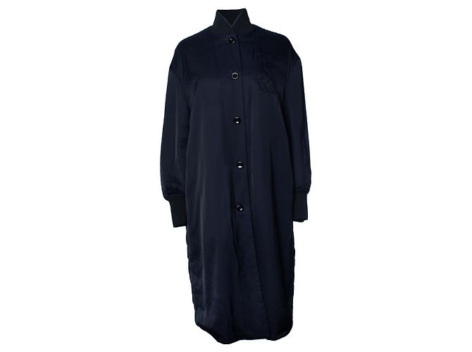 Jil Sander, giacca bomber sport blu lunga