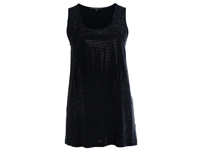 Gucci, top negro sin mangas con strass