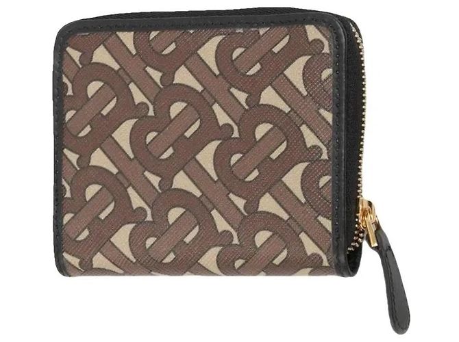 Burberry TB Monogram Small Zip-Around Wallet Brown