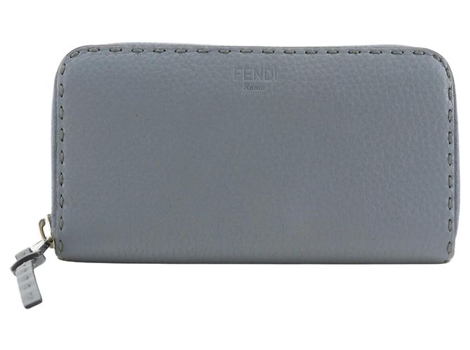 Selleria Fendi Light Blue Leather Long Wallet
