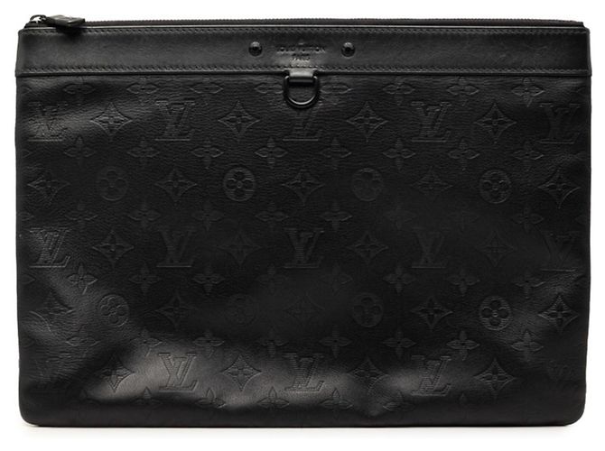 Pochette Louis Vuitton Monogram Shadow Discovery Clutch Bag Noir
