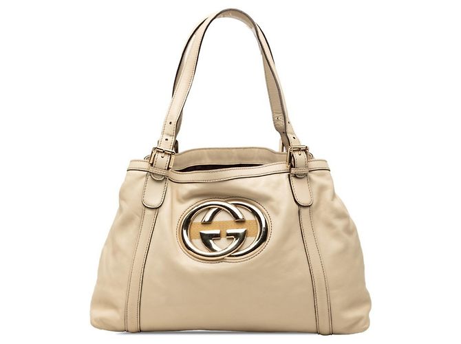 Bolso Tote Newbrid Interlocking G Gucci Beige Crudo