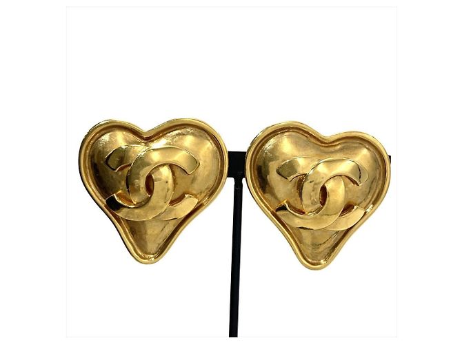 Orecchini a clip Chanel Coco Mark Heart D'oro