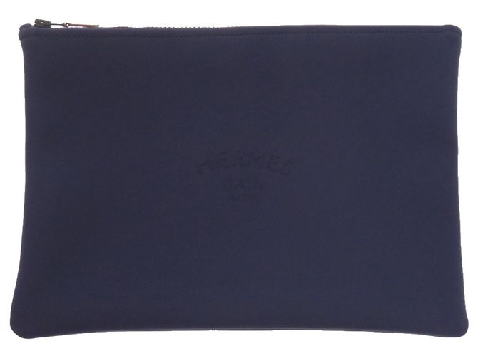 Hermès Pochette borsa in nylon Hermes Neoban GM Blu
