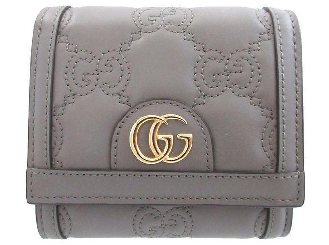 Cartera bi-fold gris Gucci Castaño