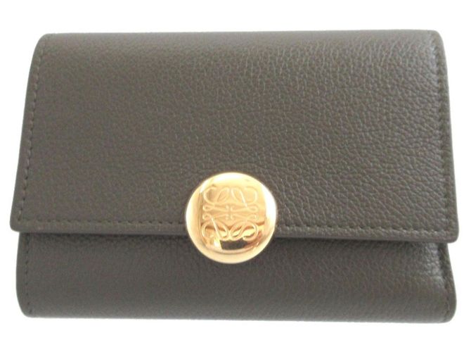 Portafoglio Verticale Piccolo Pebble Loewe Cachi