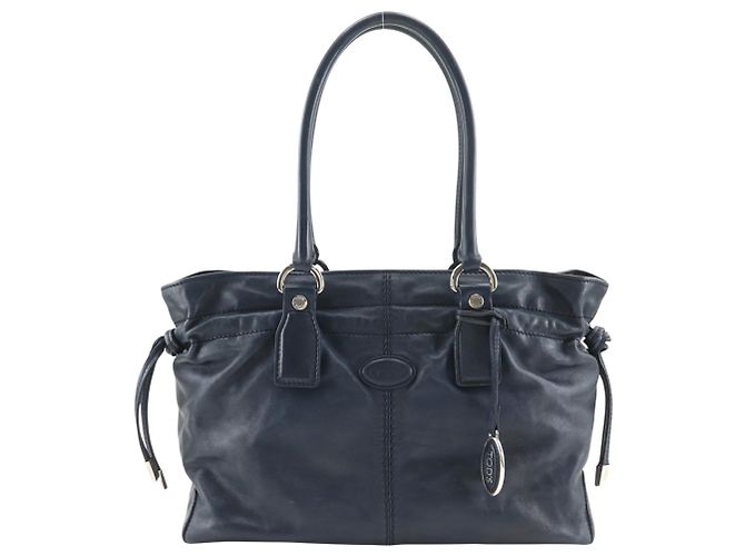 Tod's D-Bag Tote Bag aus Leder Navy Blau Marineblau