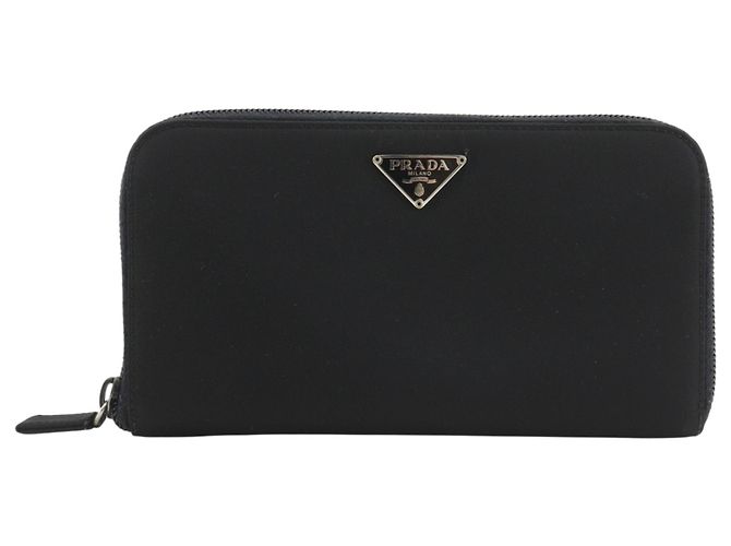 Prada M506 Nylon Zip Around Long Wallet Black