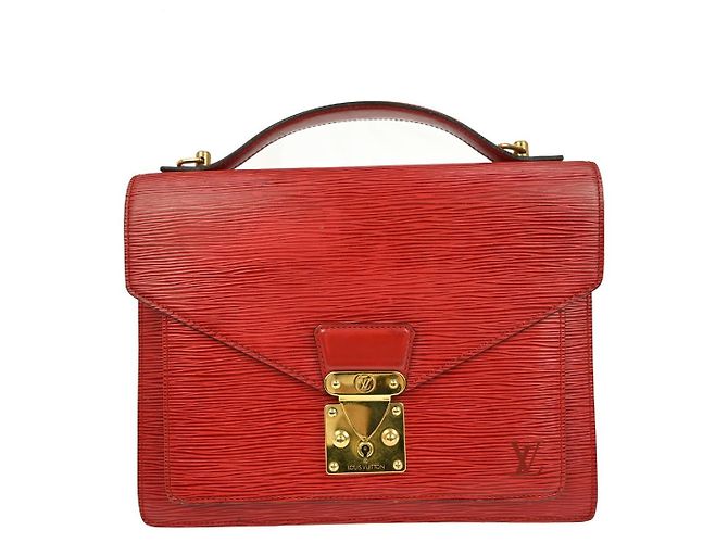 Borsa Louis Vuitton Monceau in pelle Epi BB Rosso