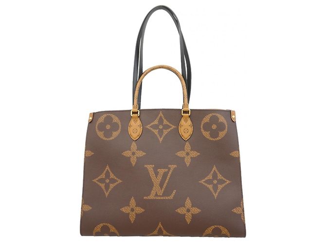 Borsa Tote Louis Vuitton Monogram Giant Reverse OnTheGo GM Marrone