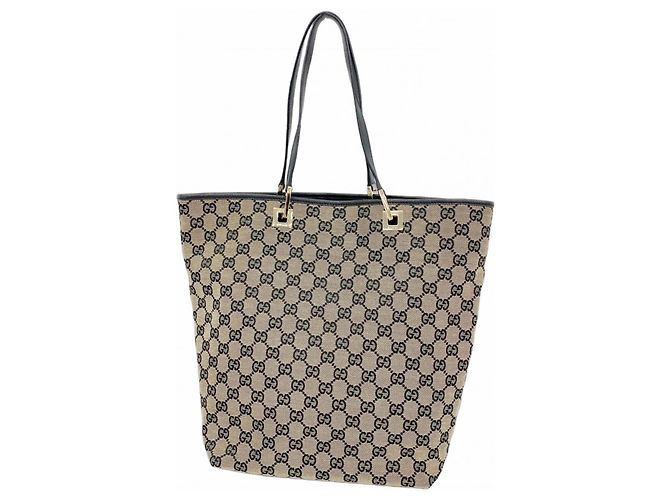Borsa Tote Gucci GG Canvas Nero Beige