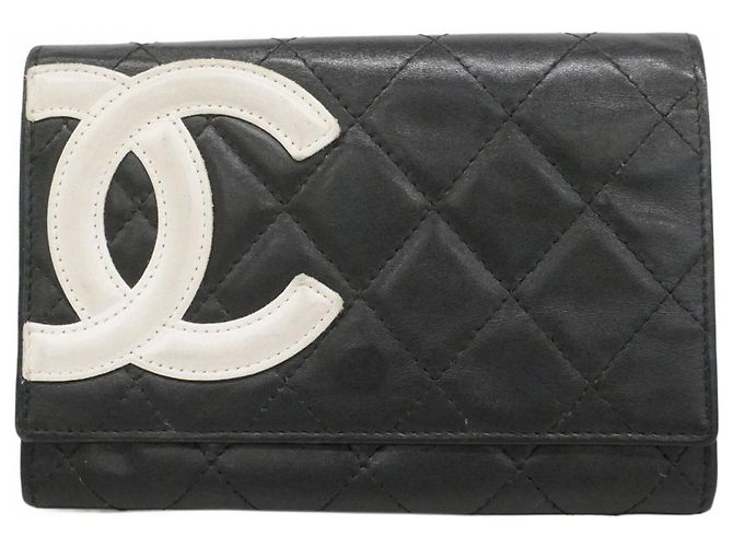Carteira Chanel Cambon em pele de cordeiro Preto