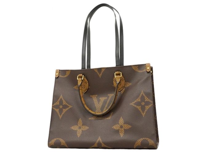 Borsa Tote Louis Vuitton Monogram Giant Reverse OnTheGo MM Marrone