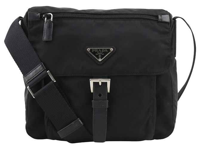 Borsa a tracolla in nylon nero Prada PRADA