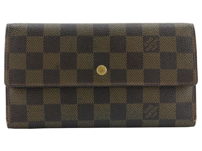 Louis Vuitton Damier Canvas langer Geldbeutel Braun