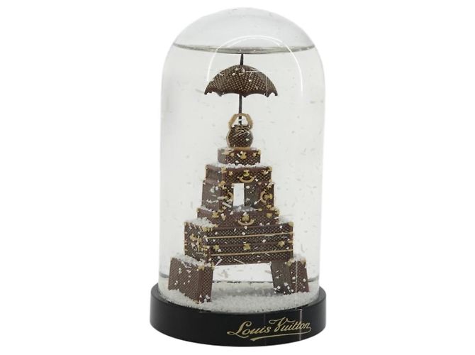 LOUIS VUITTON Trunk Tower Eiffel Tower Snow Globe plastic Clear LV Auth mr2481V
