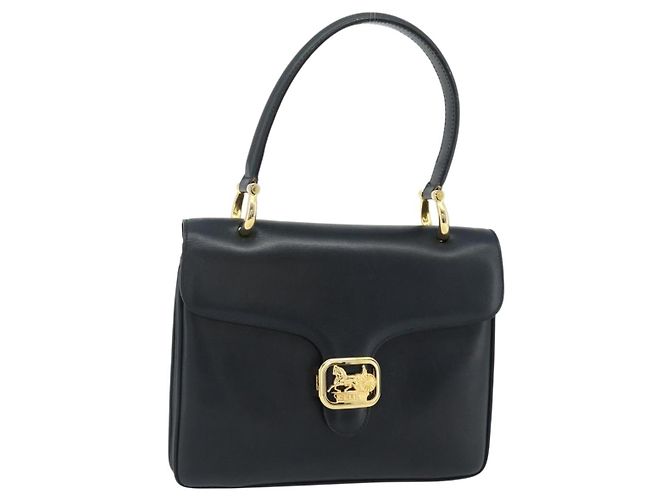 Céline Borsa CELINE in pelle blu navy e oro Auth mr2438 D'oro