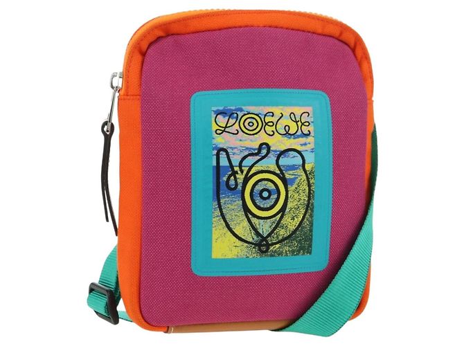 Borsa a tracolla LOEWE Tela Viola Argento Auth 179039M Porpora