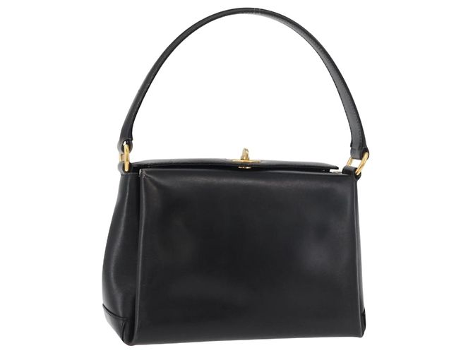 Borsa GUCCI in pelle nera e oro Auth 178816 Nero D'oro